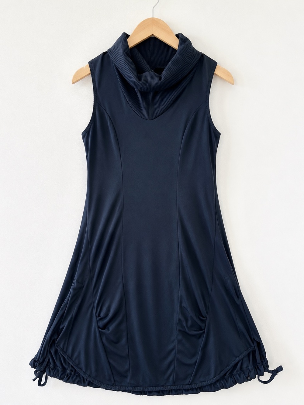 INIZIO Made in Italy Black Cowl Neck Dress Sleeveless Size M
